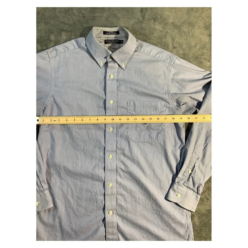 Daniel Cremieux Men's Size M Blue Striped Button Down Dress‎ Shirt Cotton